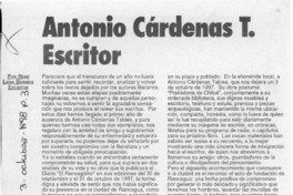 Antonio Cárdenas T., escritor  [artículo] René Leiva Berríos.
