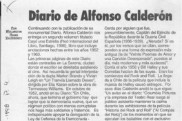Diario de Alfonso Calderón  [artículo] Wellington Rojas Valdebenito.