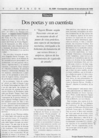 Dos poetas y un cuentista  [artículo] Sergio Ramón Fuentealba.