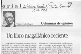 Un libro magallánico reciente  [artículo] Marino Muñoz Lagos.