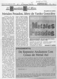 Metales pesados, libro de Yanko González  [artículo] Rosabetty Muñoz.