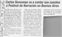 Carlos Genovese va a contar sus cuentos a Festival de Narración en Buenos Aires  [artículo].