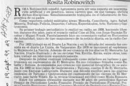 Rosita Robinovitch  [artículo] Betty Kretschmer.