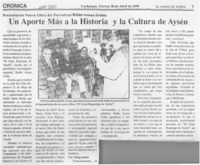 Un Aporte más a la historia y la cultura de Aysén  [artículo].