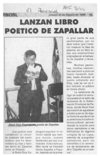 Lanzan libro poético de Zapallar  [artículo].