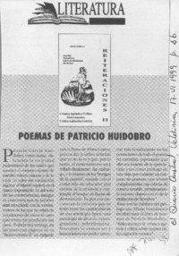 Poemas de Patricio Huidobro  [artículo].