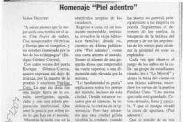 Homenaje "Piel adentro"  [artículo] Marietta Morales Rodríguez.