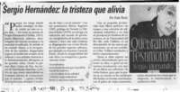 Sergio Hernández, la tristeza que alivia  [artículo] Iván Pares.