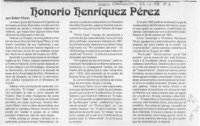 Honorio Henríquez Pérez  [artículo] Kabur Flores.