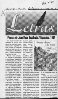 Poemas de Juan Meza Sepúlveda, Valparaíso 1997  [artículo] H. R. Cortés.