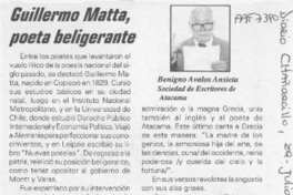 Guillermo Matta, poeta beligerante  [artículo] Benigno Avalos Ansieta.