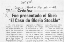 Fue presentado el libro "El caso de Gloria Stockle"  [artículo].