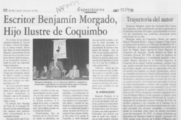 Escritor Benjamín Morgado, Hijo Ilustre de Coquimbo
