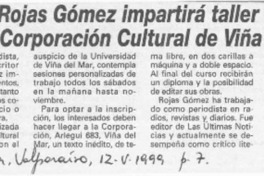 Antonio Rojas Gómez impartirá taller de cuentos en la Corporación Cultural de Viña del Mar  [artículo].