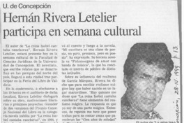 Hernán Rivera Letelier participa en semana cultural  [artículo].