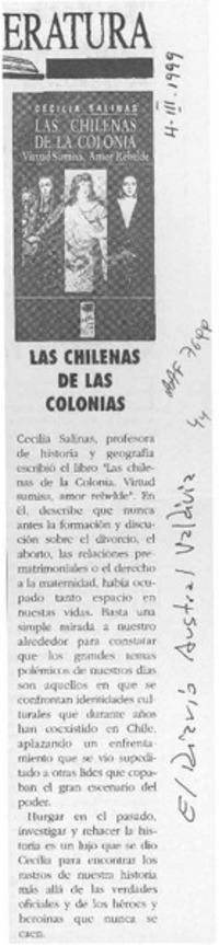 Las Chilenas de La Colonia  [artículo].