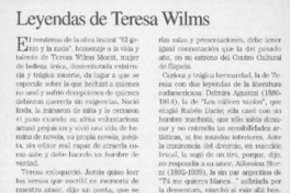 Leyendas de Teresa Wilms  [artículo] Personne.