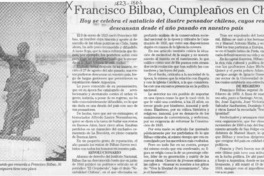 Francisco Bilbao, cumpleaños en Chile  [artículo].