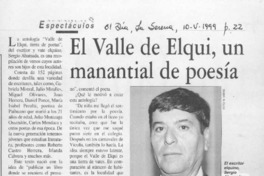 El Valle de Elqui, un manantial de poesía  [artículo].