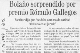 Bolaño se sorprendió con el "Rómulo Gallegos"  [artículo].