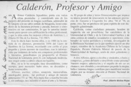 Calderón, profesor y amigo  [artículo] Jilberto Molina Rojas.