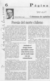 Poesía del norte chileno  [artículo] Marino Muñoz Lagos.