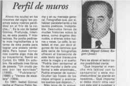 Perfil de muros  [artículo] Jaime Miguel Gómez Rogers.