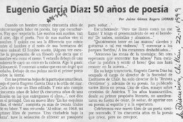 Eugenio García Díaz, cincuenta años de poesía  [artículo] Jaime Miguel Gómez Rogers.