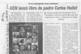 UCN lanzó libro de padre Carlos Hallet  [artículo].