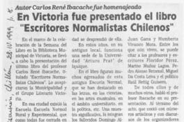 En Victoria fue presentado el libro "Escritores normalistas chilenos"  [artículo].