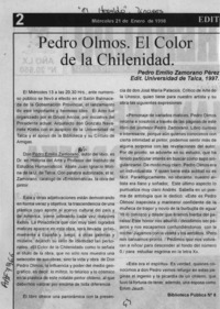 Pedro Olmos, el color de la chilenidad  [artículo].