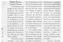 Miguel Reyes y Raquel Parada  [artículo].