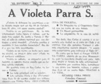 A Violeta Parra S.  [artículo] Ricardo Urra Pérez.