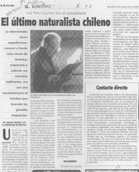 El último naturalista chileno  [artículo] Horacio Larraín B.
