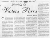 La vida de Violeta Parra  [artículo] Ricardo Blacud.