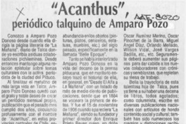 "Acanthus"  [artículo] José Arraño Acevedo.