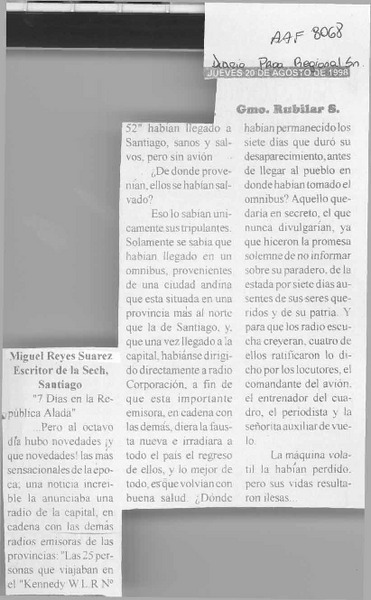 Miguel Reyes Suárez  [artículo] Gmo. Rubilar S.