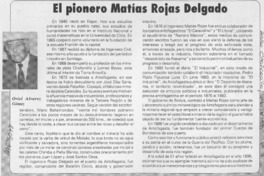 El pionero Matías Rojas Delgado  [artículo] Oriel Alvarez Gómez.