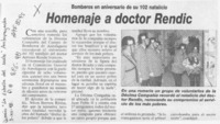 Homenaje a doctor Rendic  [artículo].