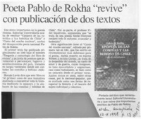 Poeta Pablo de Rokha "revive" con publicación de dos textos  [artículo].