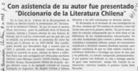 Con asistencia de su autor fue presentado "Diccionario de la literatura chilena"  [artículo].