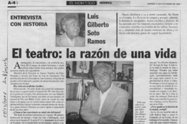 El teatro, la razón de una vida  [artículo] Manuel Patroni Z.