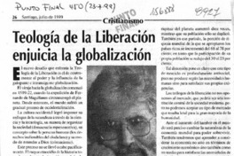 Teología de la liberación enjuicia la globalización  [artículo] Leonardo Boff.