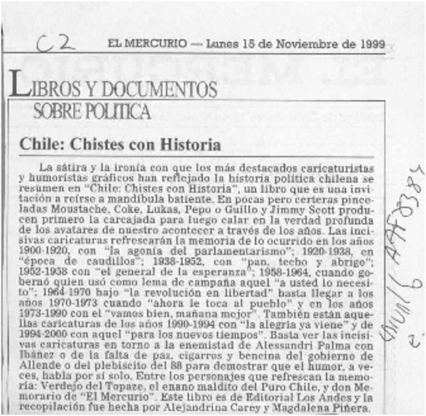 Chile, chistes con historia  [artículo].