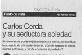 Carlos Cerda y su seductora soledad  [artículo] Patricio Navia.