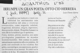 Irrumpe un gran poeta, Otto Cid Herrera  [artículo] Luis Flores Sierra.
