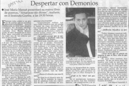 Despertar con demonios  [artículo] José Miguel Izquierdo S.