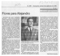 Flores para Alejandro  [artículo] Sergio Ramón Fuentealba.