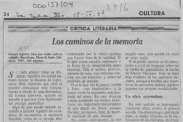 Los caminos de la memoria  [artículo] Mariano Aguirre.