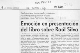 Emoción en presentación del libro sobre Raúl Silva  [artículo].